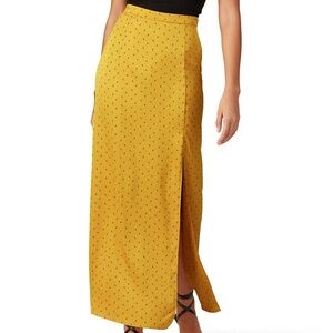 NWT BCBGMaxAzaria gold satin maxi skirt